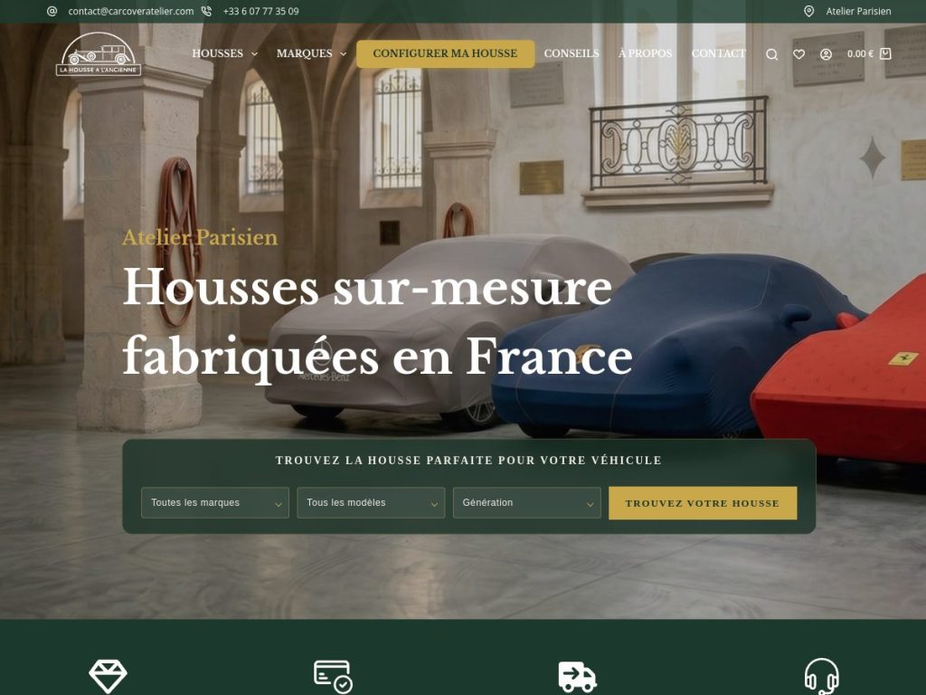 Accueil du site La Housse à l'Ancienne après refonte