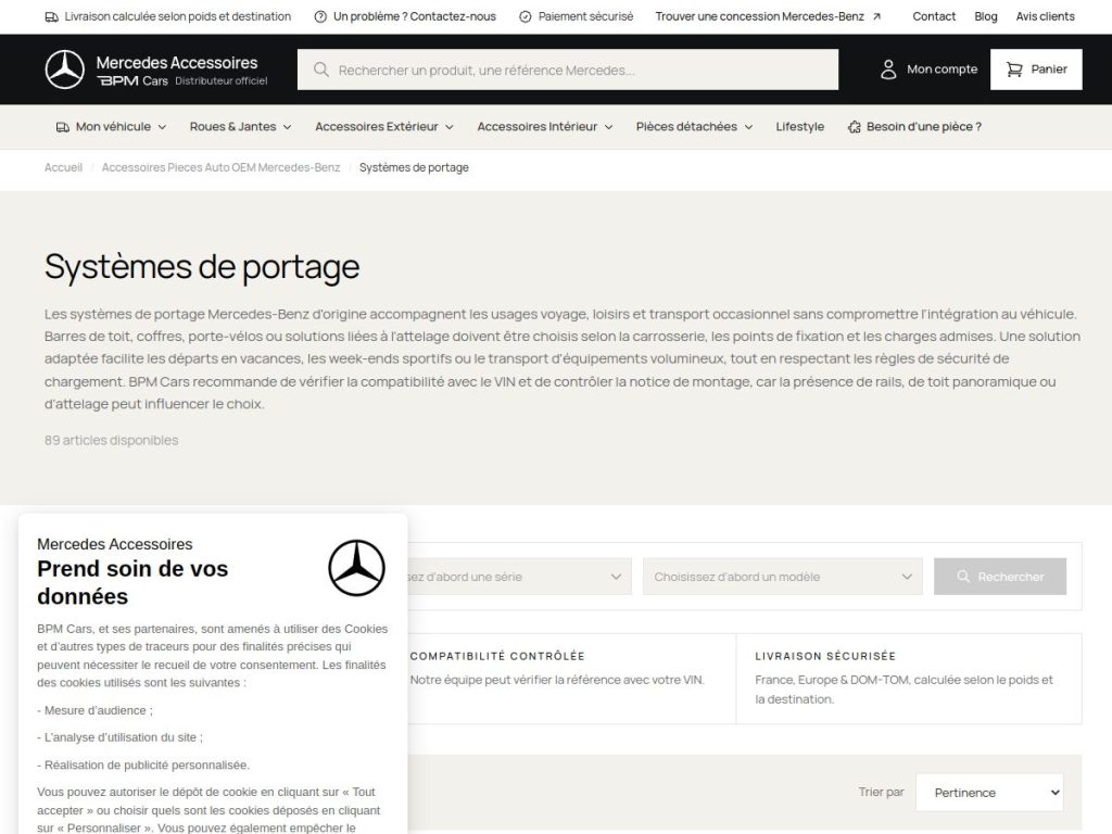 Rayon accessoires de mercedes-accessoires.fr