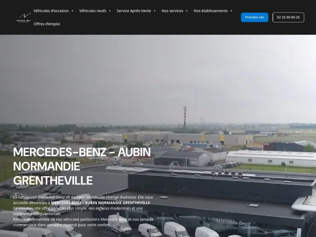 Page de la concession Mercedes-Benz de Caen sur groupemet.fr