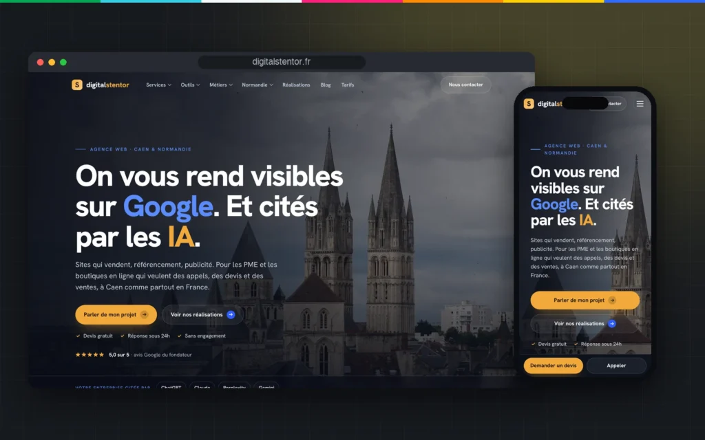 Accueil de digitalstentor.fr sur ordinateur et sur téléphone